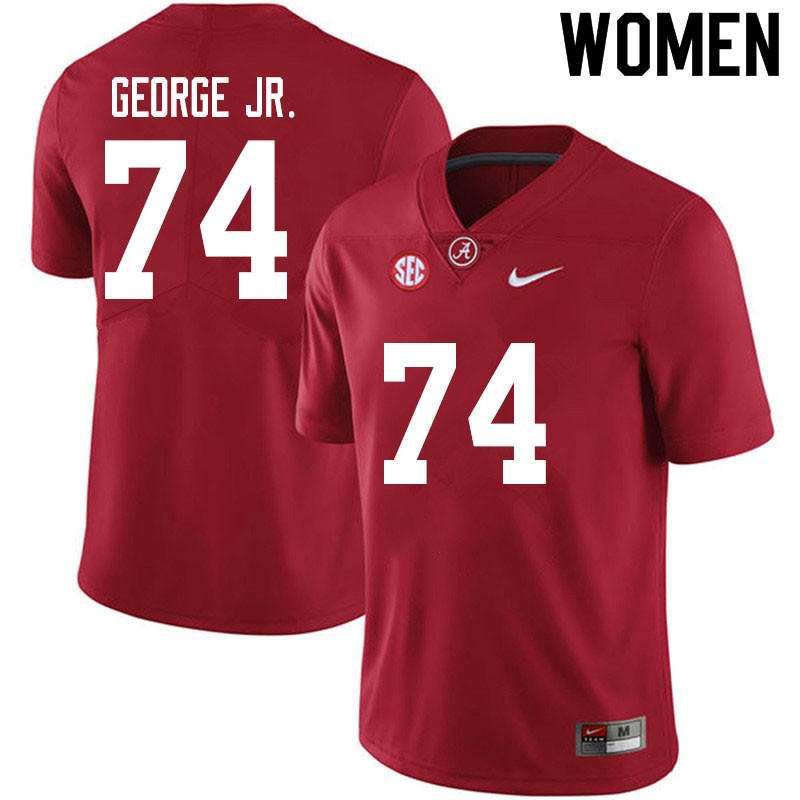 Women #74 Damieon George Jr. Alabama Crimson Tide College Football Jerseys Sale-Crimson